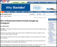 60% of Rainforest festival tickets bought by foreigners